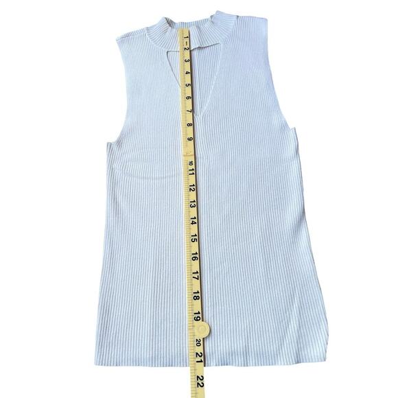The Hanger Sleeveless Ribbed Knit Mock Neck Tank Top with Front Cutout - Picture 6 of 9